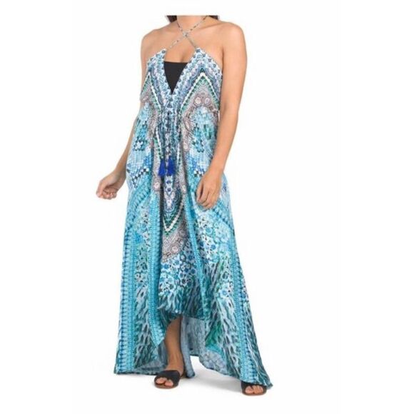 La Moda a water color Hi-Low Maxi Cover-Up Dress New Size L/XL - Picture 1 of 6